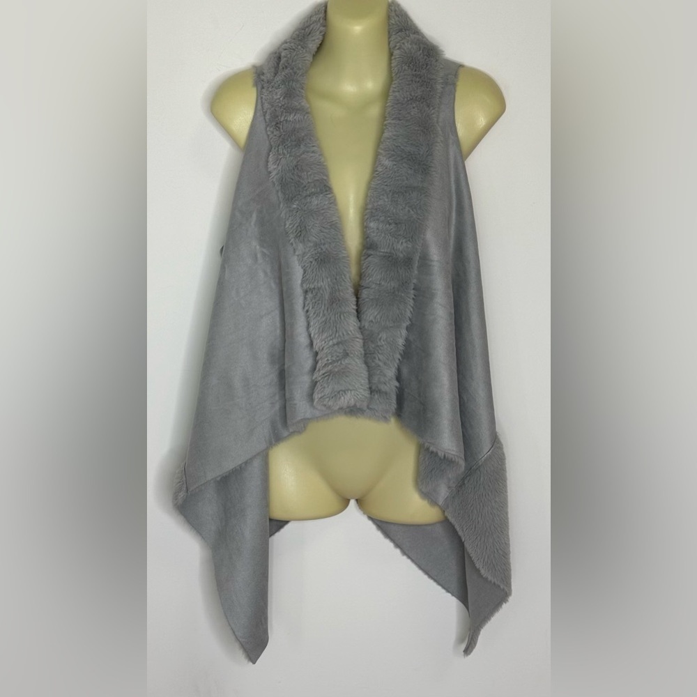 Altar’d State Grey Faux Suede Sleeveless Vest size M